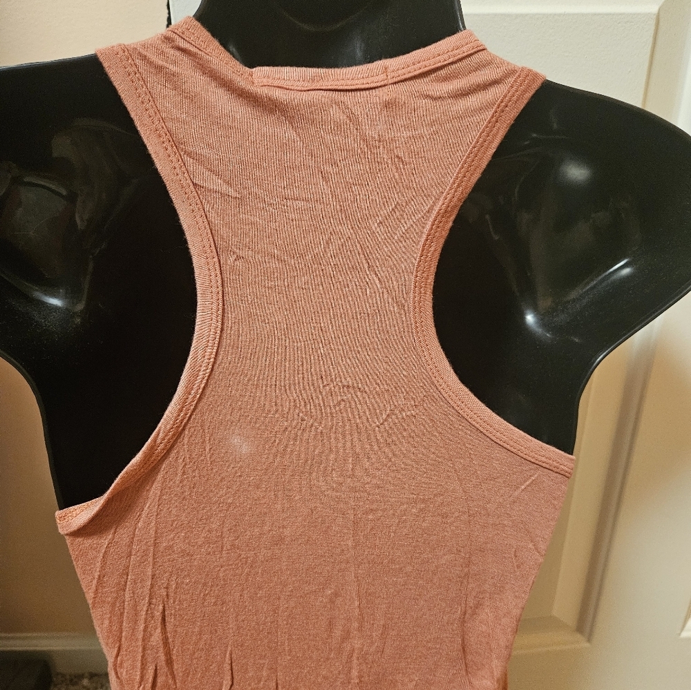 BKE Lace Tank Top in Rust Orange With Sequins Detail - Picture 8 of 10